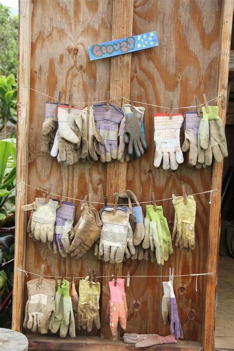 Diy Garden Glove Rack Great Organizing Ideas