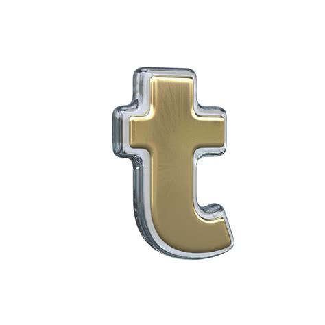 Free Letter T 3d Rendering With Gold And Glass Materials 21114542 Png