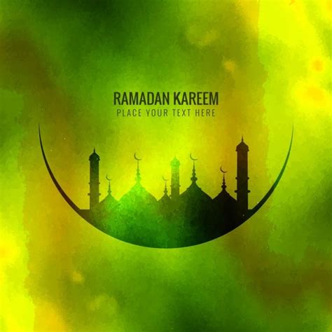 Download Vector Green Ramadan Kareem Design With Lanterns Vectorpicker