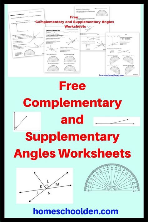Free Complementary And Supplementary Angles Worksheets These Free Math