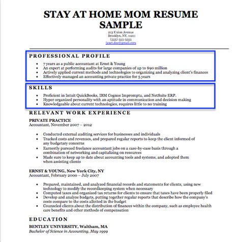 Although there are many work from home jobs that require a lot of experience or advance degrees, there are quite a few that. Stay-At-Home Mom Resume Sample & Writing Tips | Resume ...