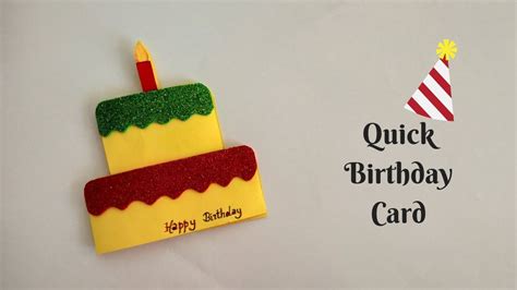 Handmade Birthday Card In 5 Minutes Quick And Easy Cake Shaped