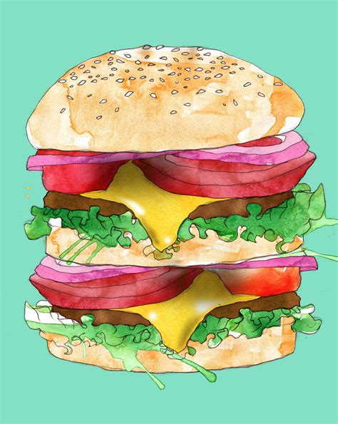 2d Stylised Burger Illustration Illustration Agent Website