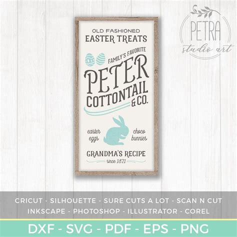 Peter Cottontail & Co. Old Fashioned Easter Treats Sign SVG - Etsy