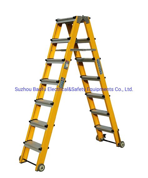 375lbs 35kv Yellow Fiberglass Portable Step Ladder China Extension