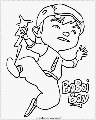 Mewarnai Gambar Boboiboy Anak Coloring Kartun Mewarna