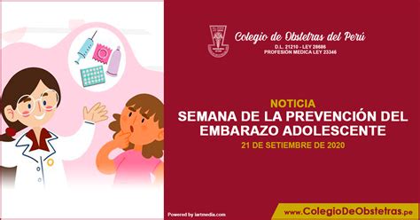 Semana De La PrevenciÓn Del Embarazo Adolescente Colegio De Obstetras