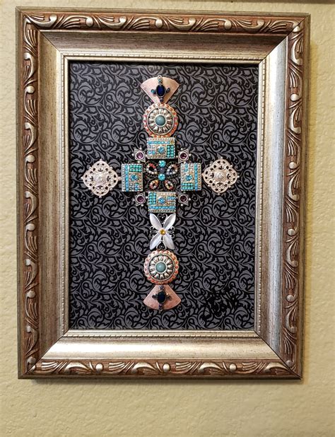 Eclectic Tri Metal Cross Jewelry Wall Art By Jolie2001 On Etsy