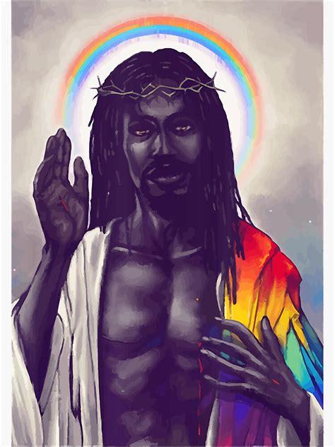 Ah Men Funny LGBT Gay Pride Jesus Rainbow Flag Christian Sticker For Sale By Ritualwalker
