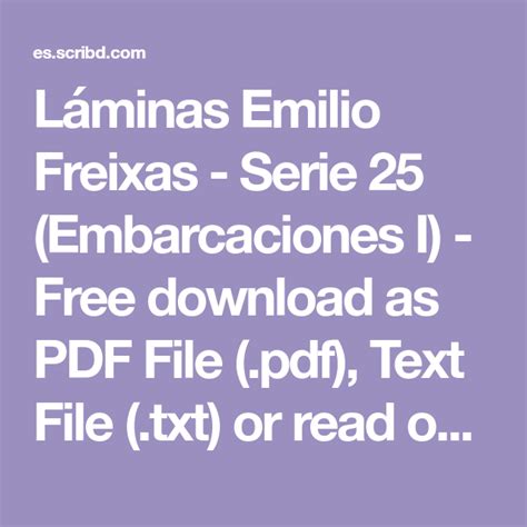 Láminas Emilio Freixas Serie 25 Embarcaciones I Free Download As
