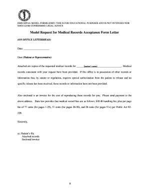 Printable Medical Records Request Letter Forms And Templates