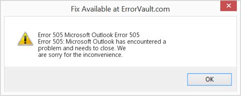 How To Fix Error 505 Microsoft Outlook Error 505 Error 505