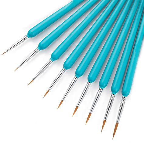 9 Pcsset Fine Detail Paint Brush Miniature Small Brushes For Painting