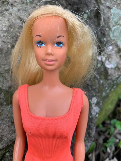 Vintage Retro Malibu Barbie Blonde Doll In A Vintage Bath Suit 1970s