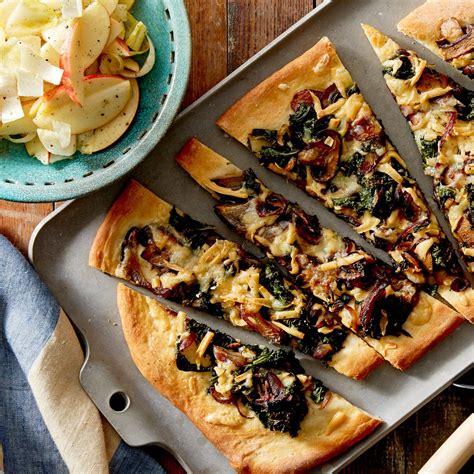 Recipe Smoked Gouda And Mushroom Flatbread With Endive And Apple Salad