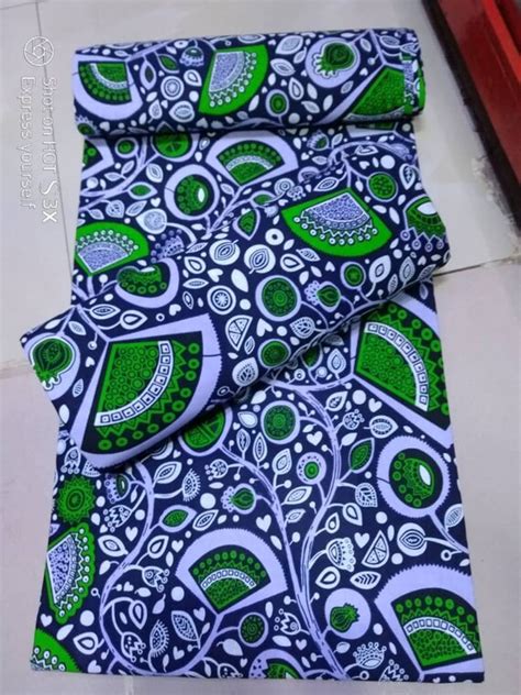 Green And White African Fabric African Prints Ankara Fabric Etsy