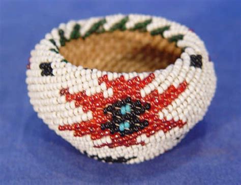 Beaded Basket Beaded Bead Bowl Native American Beading