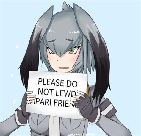 Please Do Not Lewd Japari Friends Anime Girls Holding Signs Know