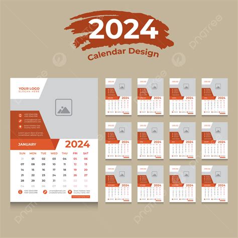 벡터 2024 달력 디자인 서식 파일 템플릿 Psd 다운로드 디자인 자료 다운로드