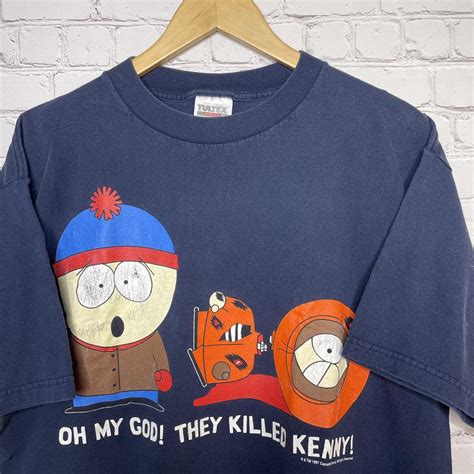 Vintage 90s South Park They Killed Kenny Blue 1997 Depop