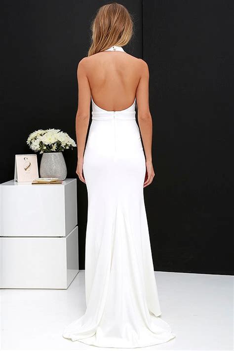 Ivory Dress Maxi Dress Halter Dress White Dress 9800