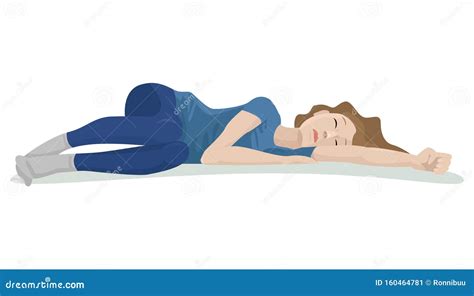 Girl Is Laying On The Floor Vector Illustration Stock Vector