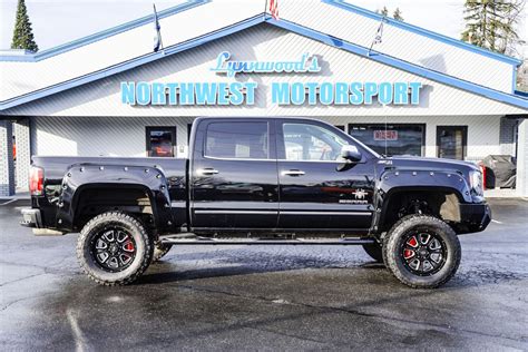 Used Lifted 2016 Gmc Sierra 1500 Black Widow Edition 4x4 Truck For Sale