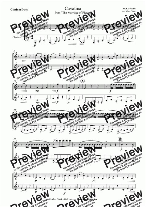 Figaro Cavatina Clarinet Duet Download Sheet Music Pdf File