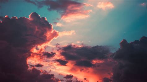 Download Wallpaper 2560x1440 Clouds Porous Sky Sunset Overcast