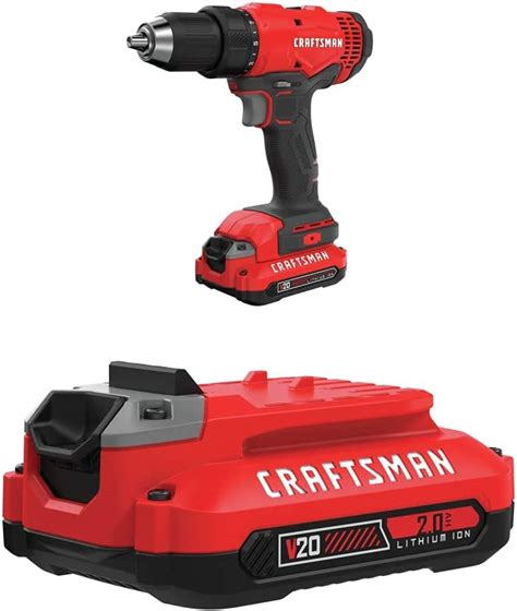 Craftsman V20 Cordless Drilldriver Kit With Extra Lithium Ion Battery 20 Amp Hour