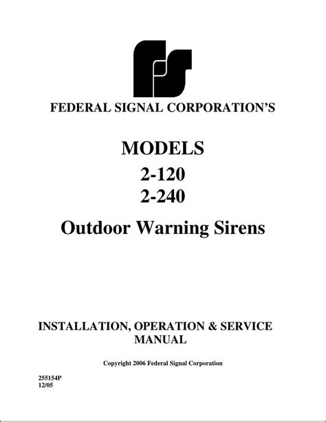 Of detention and removal operations, the federal protective service, the office of intelligence the federal emergency management agency (fema) manages federal response and recovery the largest investigative arm of dhs is ice. Model 2 Manual - Federal Signal | Manualzz
