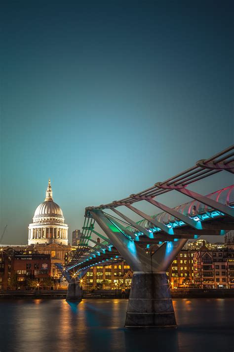 Night London Millennium Bridge London Travel Around Europe Places