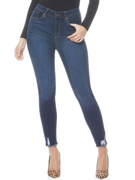 Sofia Jeans By Sofia Vergara Women S Rosa Curvy Ripped High Rise Ankle Jeans Walmart Com