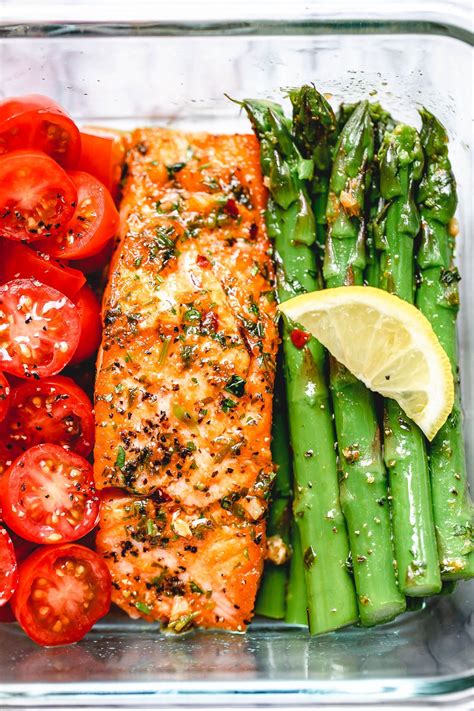 15 Minute Meal Prep Salmon And Asparagus In Garlic Lemon Butter Sauce