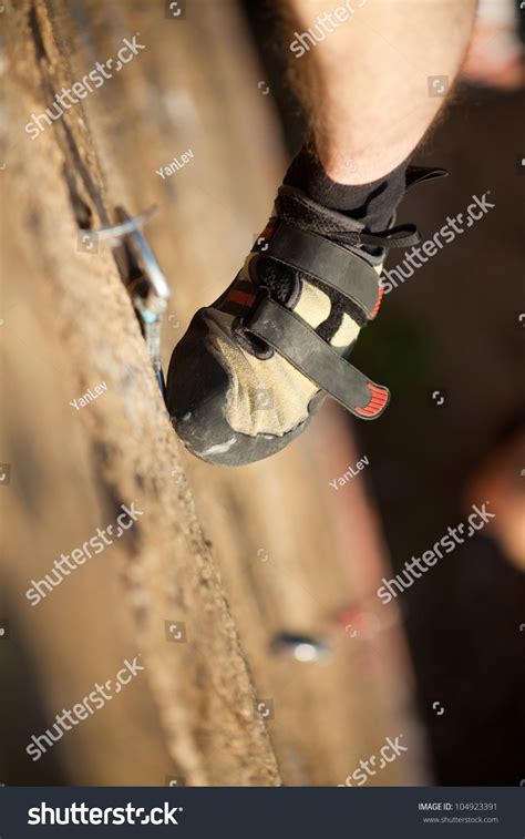 Rock Climbers Foot On Rock Stock Photo 104923391 Shutterstock