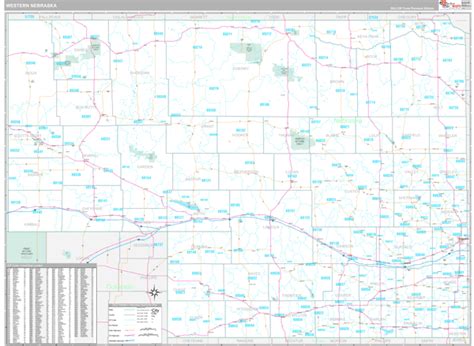 Nebraska Western Wall Map Premium Style By Marketmaps Mapsales