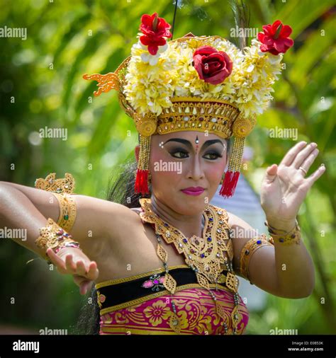 Young Balinese Girl In Traditional Costume Bali Indonesia Stock Photo