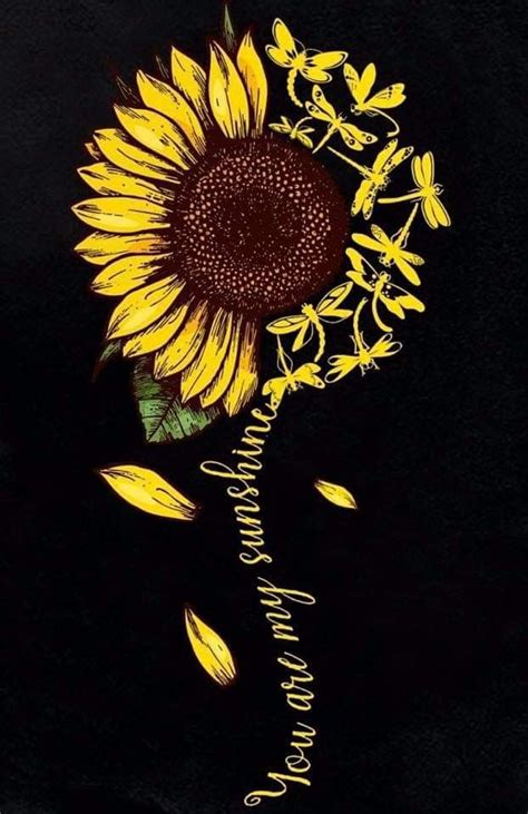 Pin By Cheryl Nelson On Dragonflies Sunflower Art Sunflower