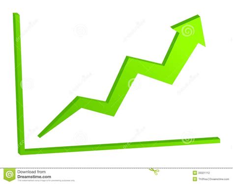 Increasing Green Arrow On The Chart Stock Photography - Image: 33321112