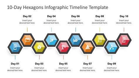 10 Day Hexagons Infographic Timeline Template For Powerpoint Slidemodel