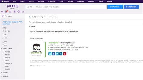 Yahoo Mail Signature Templates