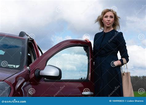 Business Woman Standing Near By Her Car Stock Image Image Of Casual