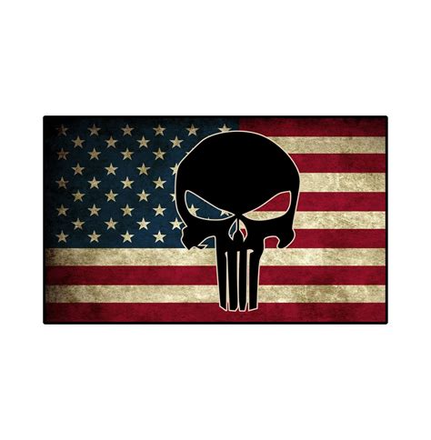 American Flag Punisher Skull Vinyl Decal Sticker Country Boy Customs