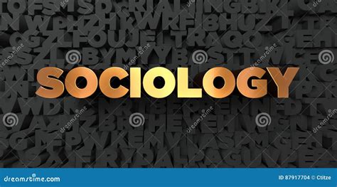 Sociology Gold Text On Black Background 3d Rendered Royalty Free