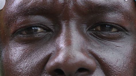 Extreme Close Up Of Eyes Nose Of African Man Stock Footage Sbv