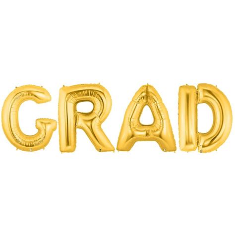 Grad Alphabet Word Balloons Gold Foil Celebration Letters 40 Check