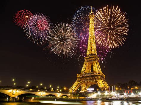 2021 Eiffel Tower Paris Fireworks Vinyl Photography Backdrops City