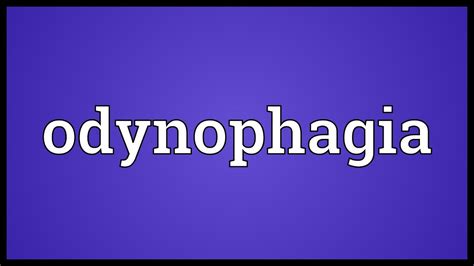 Odynophagia Meaning Youtube