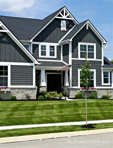 Dark Gray Siding With White Trim Exterior Color Selections Northern