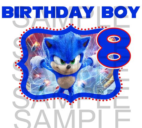 Sonic 8th Birthday Image Png Etsy